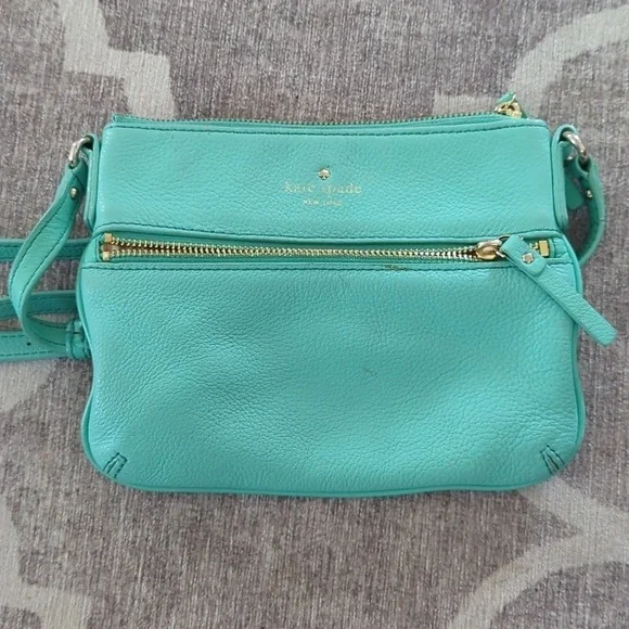 Tiffany Blue Kate Spade Leather Crossbody - Picture 2 of 4
